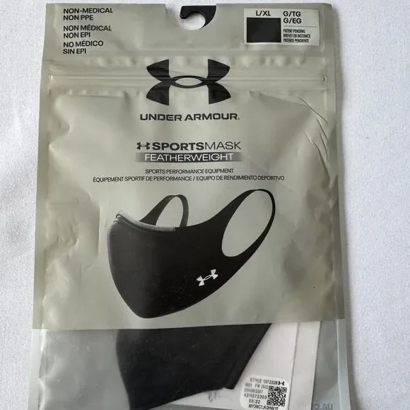 New Under Armour Black Unisex Sportsmask Featherweight Lot Of 3 Size L/XL Health - Picture 3 of 4